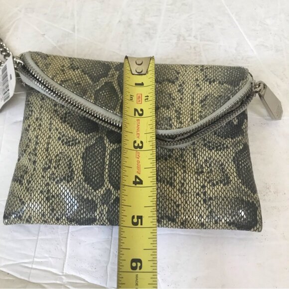 HENRI Bendel NEW The DEB Leather Wristlet Clutch Bag Snake Print Multi Zipper - Picture 15 of 16